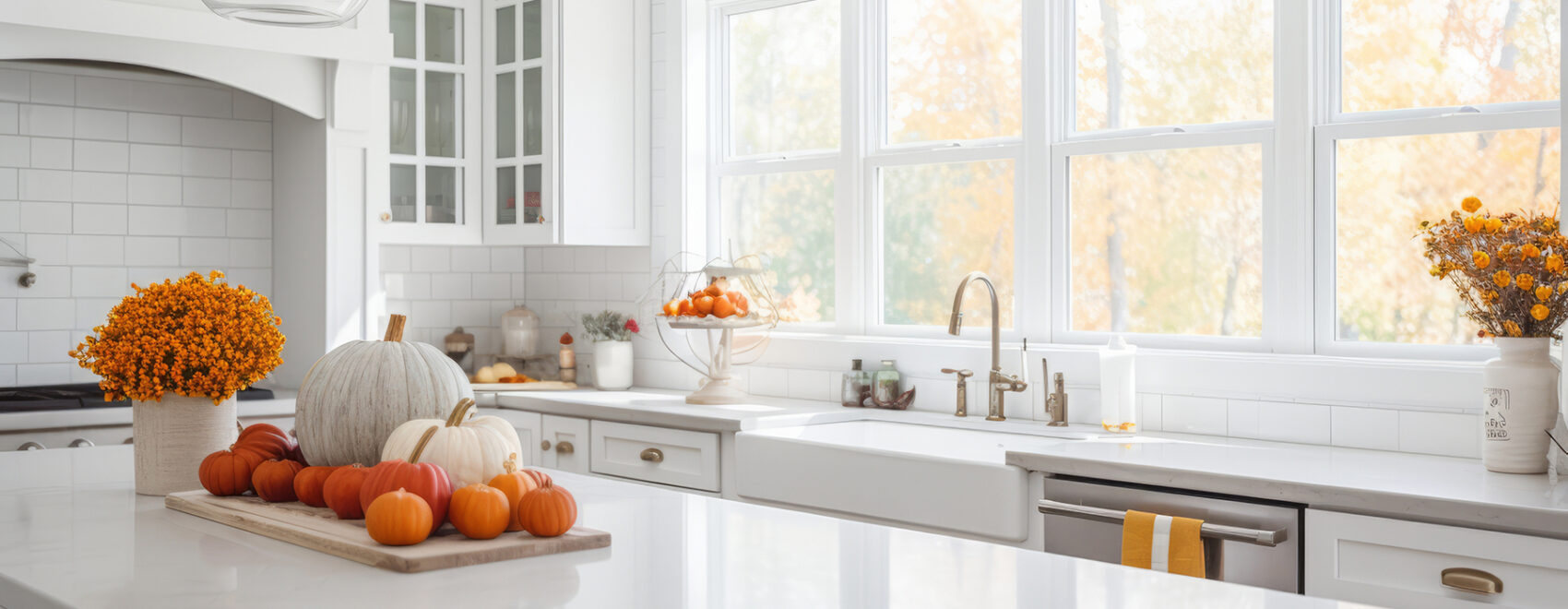 Remodeled kitchen with fall decor