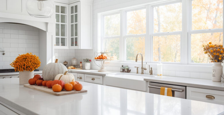 Remodeled kitchen with fall decor